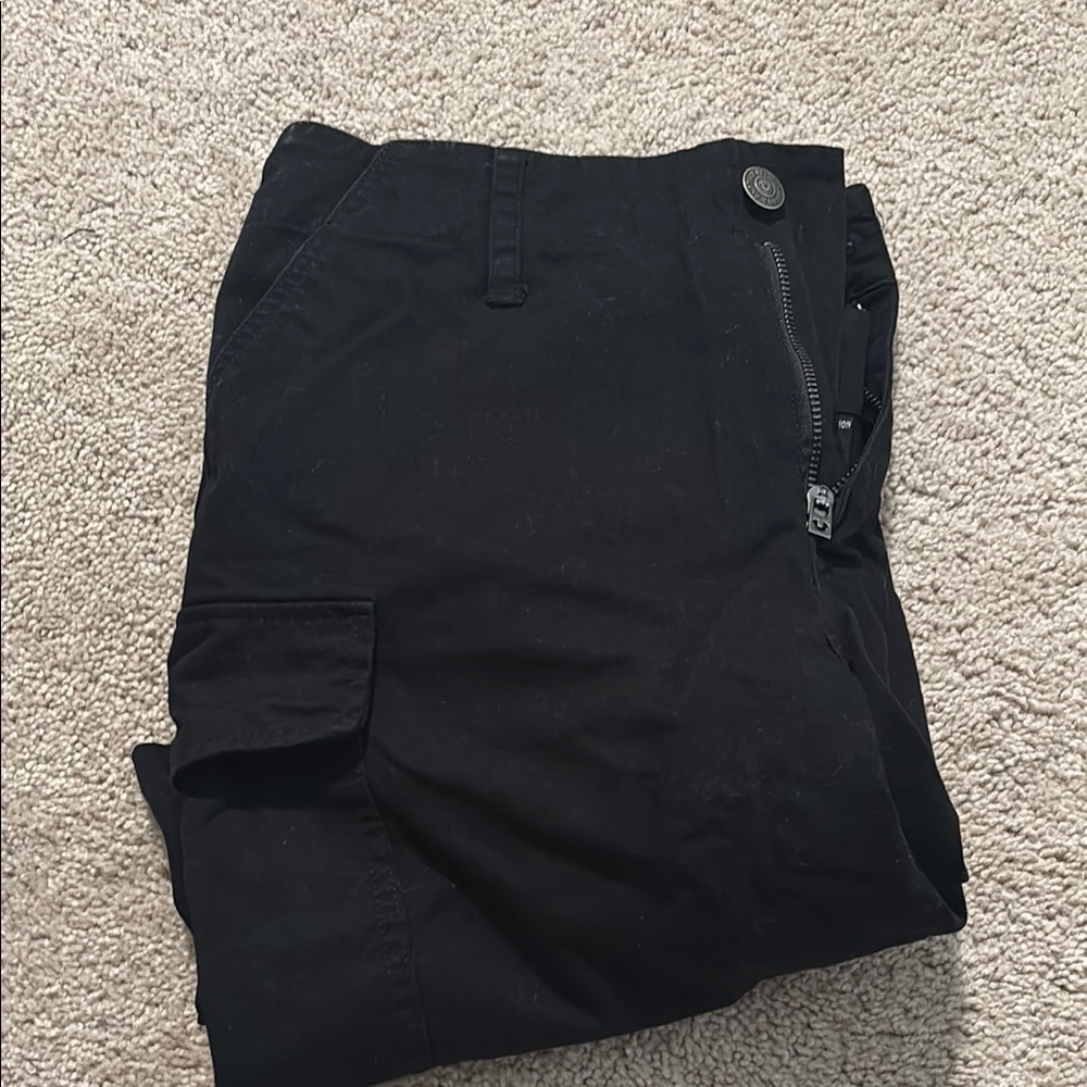 True Religion Mens Black Cargo Shorts